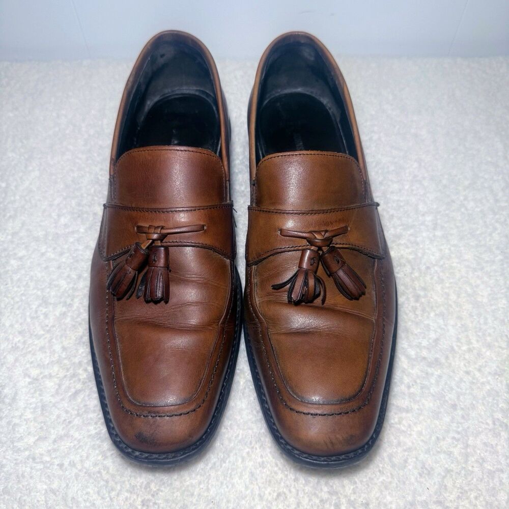 J. Murphy by Johnston & Murphy Men's Slip-On Cognac Loafers Tassel Size 9 1/3